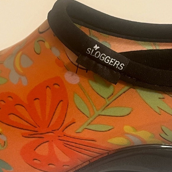 Sloggers Slip On Rain/Garden Shoes Women's Size 9 Floral Butterfly NWOT/NO BOX - Picture 3 of 11
